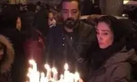 هدیه تهرانی زیر پل حافظ شمع روشن کرد