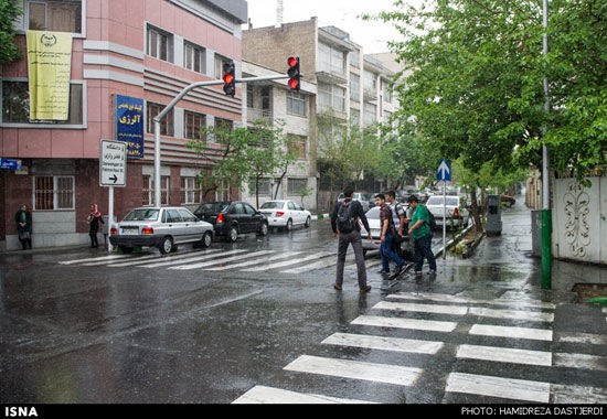 تصاویری از بارش باران بهاری در تهران