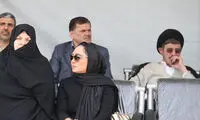 عکس: الهام حمیدی در تشییع پیکر «حکمت»