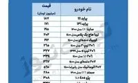 قیمت خودرو در بازار امروز
