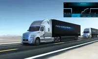 رژه کامیون‌های خودران Daimler در خیابان