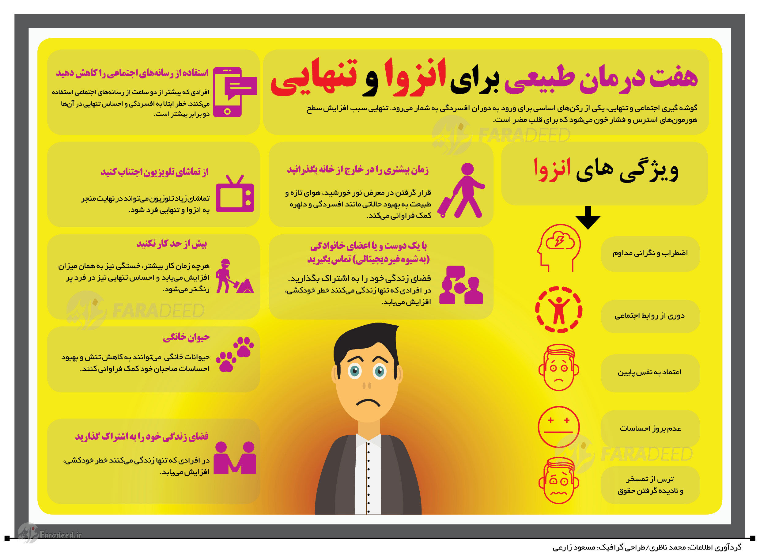 اینفوگرافی: هفت درمان طبیعی برای تنهایی