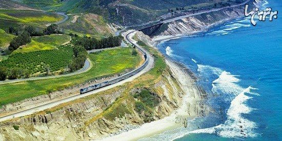 زیباترین مسیر قطار در امتداد ساحل اقیانوس آرام