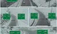 بارش برف در محور کرج ـ چالوس