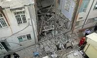 ریزش ساختمان ۳ طبقه حین بازسازی در مشهد
