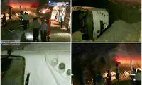 سقوط مرگبار مینی‌بوس کارکنان حفاری به دره