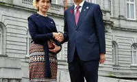 دیدار شینزو آبه با رهبر میانمار