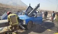 در این تصادف مرگبار گاردریل داخل نیسان آبی رفت