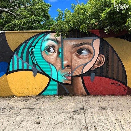 نقاشی های دیواری با الهام از پیکاسو و ترکیب کوبیسم و رئالیسم