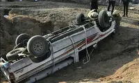 واژگونی وانت بار در بازار گُل تهران
