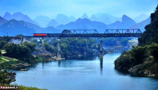 زیبایی خیره کننده راه‌آهن چین +عکس