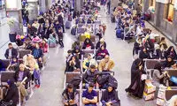 مسافران نوروزی در ایستگاه راه آهن تهران
