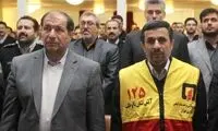 احمدی نژاد در لباس آتش نشانان + عکس