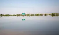 وضعیت سیلاب در جاده شادگان