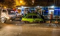 عکس: تصادف شدید پراید در خیابان انقلاب