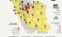 نقشه جدید آمار رسمی کرونا در ایران