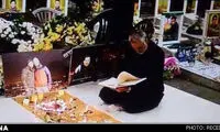 حاج قاسم بر سر مزار جهاد مغنیه +عکس