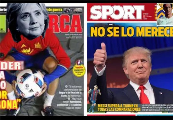 شوخی‌ ورزشی اسپانیایی با ترامپ و هیلاری