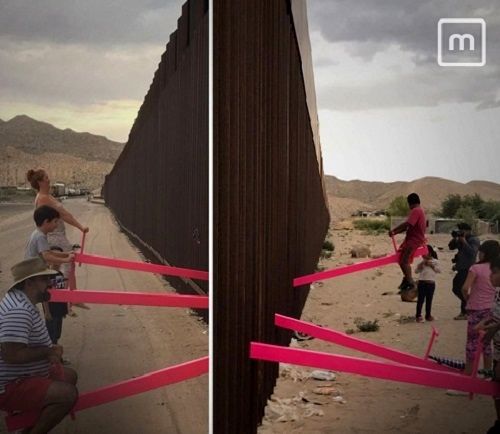 الاکلنگ بازی بین مرز آمریکا و مکزیک