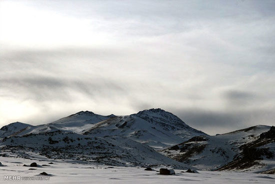 طبیعت زمستان دامنه های قله سبلان