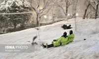 برف بازی ماموران شهرداری تهران