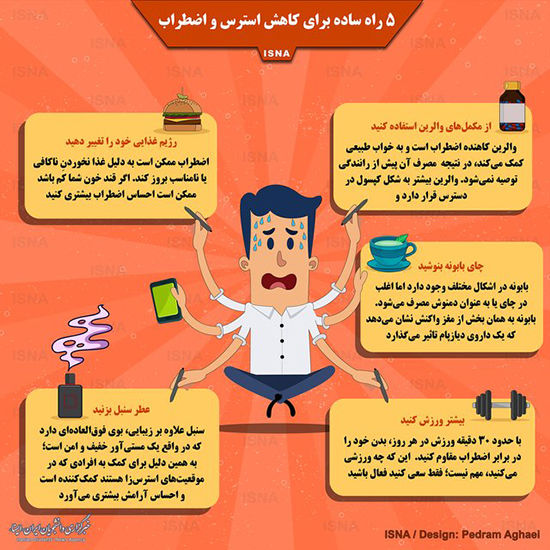 اینفوگرافی: ۵ راه ساده برای کاهش استرس