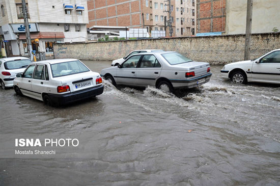 آبگرفتگی در خیابان های ساری