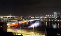 بلگراد با پرچم سه رنگ ایران نورپردازی شد