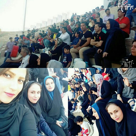 دختران اهوازی بدون تغییر چهره در استادیوم