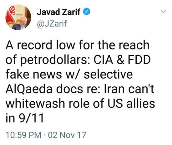 واکنش ظریف به ادعای ارتباط ایران با القاعده