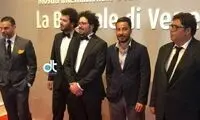 نوید محمدزاده و پیمان معادی روی فرش قرمزِ ونیز