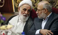 ناطق نوری و حدادعادل در عروسی پسر لاریجانی