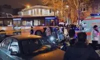 تصادف خودروی آتش‌نشانی با اتوبوس در تهران