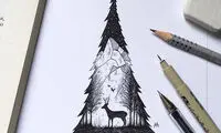 سیاه‌قلم هایی الهام گرفته از طبیعت