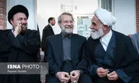 عکس: خوش و بش لاریجانی و سید حسن
