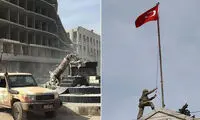 پرچم ترکیه در عفرین برافراشته شد