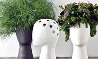 گلدان هایی با طرح سر انسان +عکس