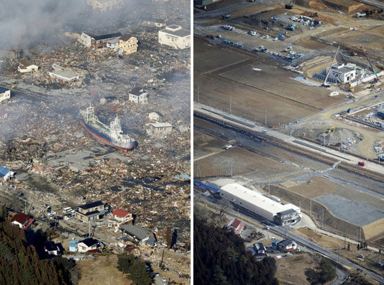 تصاویری قبل و بعد از سونامی 2011 ژاپن