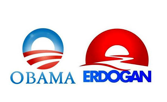 کپی برداری اردوغان از لوگوی اوباما (+عکس)