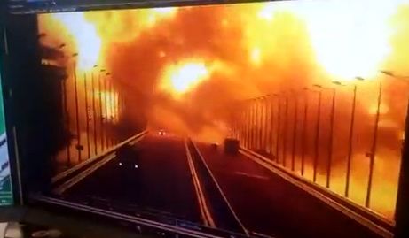 ویدئوی انفجار هالیوودی پل کریمه توسط اوکراین