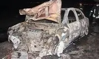 آتش گرفتن وحشتناک دو خودرو در جاده بندرعباس