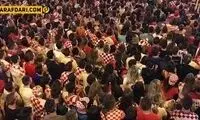 واکنش دیدنی مردم کرواسی در لحظه پیروزی
