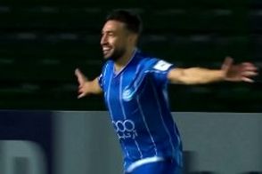 گل اول استقلال به الوحدات توسط منیرالحدادی