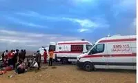 ۲۵ مصدوم در حادثه واژگونی مینی‌بوس دانش‌آموزان