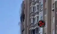 ویدئو سقوط مرگبار از ساختمان به دلیل فرار از آتش