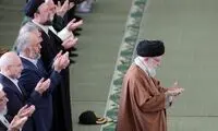 عکسی متفاوت از پزشکیان و قالیباف در نماز عید فطر