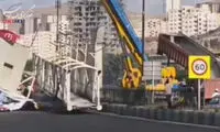 برخورد خودرو کشنده با پل عابر پیاده در پردیس