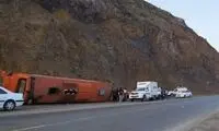 حادثه تلخ واژگونی اتوبوس در استان یزد
