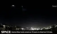 لحظه سقوط یک شهاب‌سنگ بزرگ در آمریکا