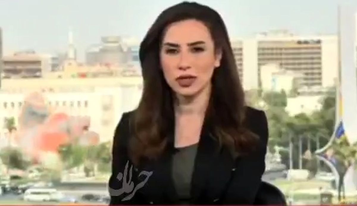 لحظه فرار مجری زن بعد از حمله اسرائیل به سوریه